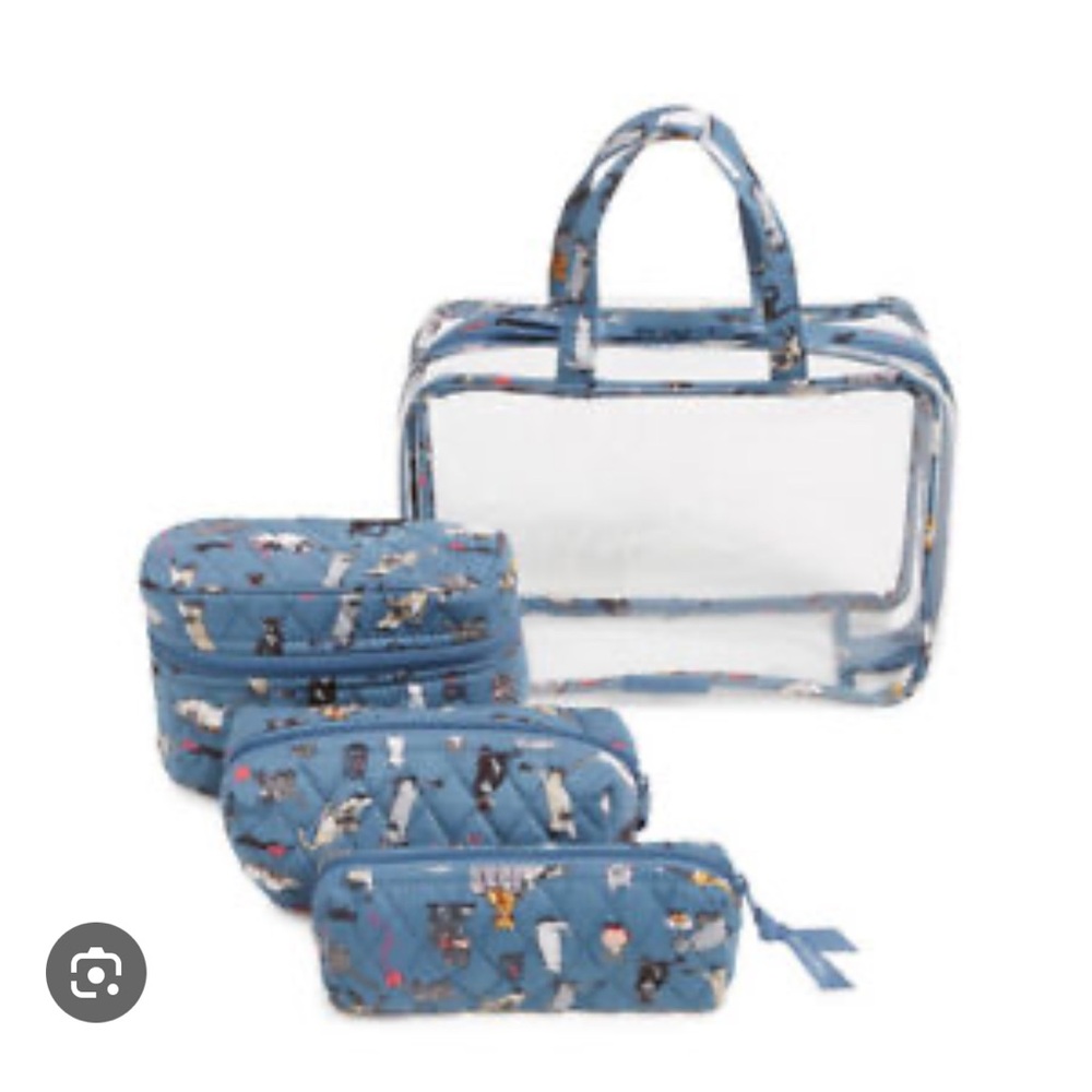 Vera Bradley Cat’s Meow Cosmetic Organizer 4-piece Travel Set